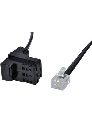 Telephone Cable, TT89 - RJ11 Plug, Flat, 5m, Black