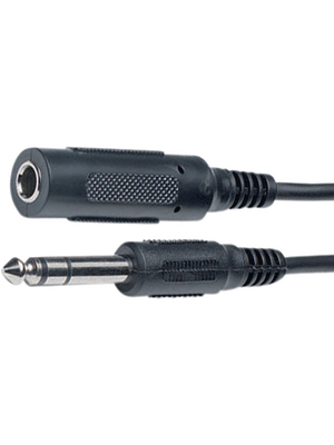 Audio Cable, Stereo, 6.35 mm Jack Plug - 6.35 mm Jack Socket, 6m