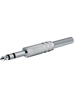 Jack Plug, Straight, 6.35 mm, 3 Poles
