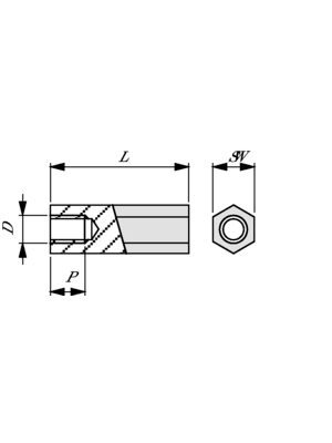 Standoff 6 x 10mm Polyamide
