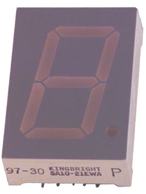 7-segment LED-display 25.4 mm Blue THT