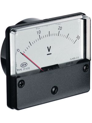 Analogue Panel Meter DC: 0 ... 15 V 71x60.5mm