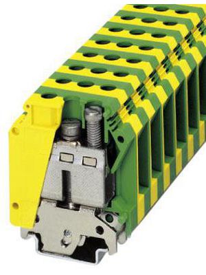 Ground terminal block, Screw, 2 Poles, , 0.75 ... 50mm², Green / Yellow