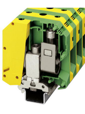 Ground terminal block, Screw, 1 Poles, , 25 ... 95mm², Green / Yellow